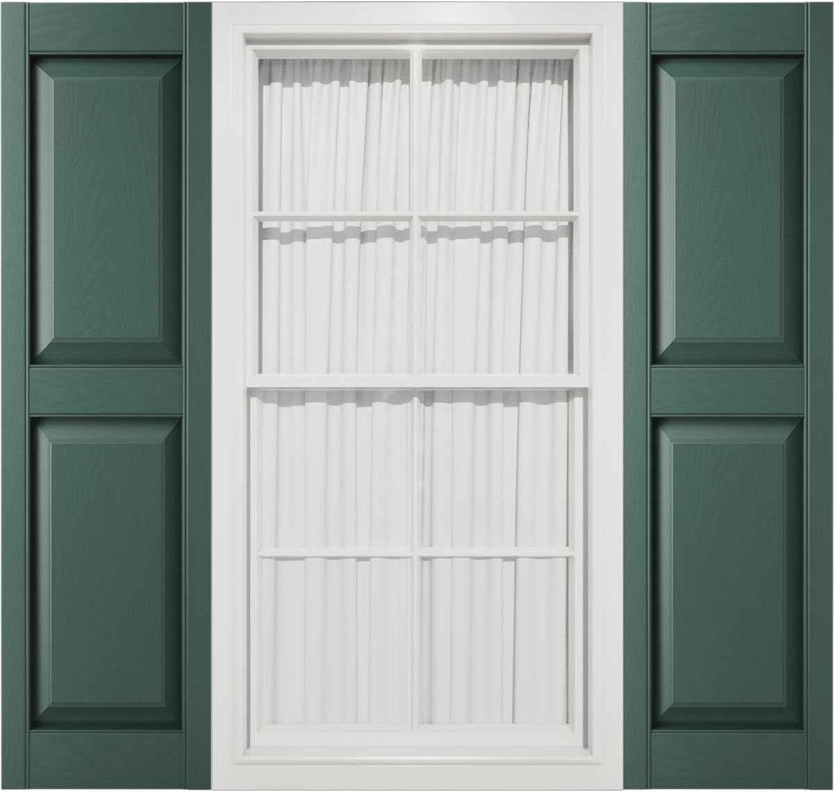 Mid America 00021247002 Standard Size Williamsburg Double Panel Vinyl Shutters, w/Installation Shutter-Lok's & Matching Screws (Per Pair), 002, 12"W x 47"H, Black