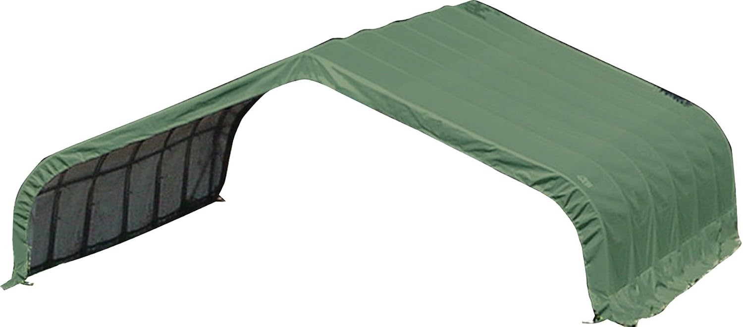 ShelterLogic Peak Style Run-in Shed - Green, 24ft.L x 22ft.W x 12ft.H, Model Number 58542