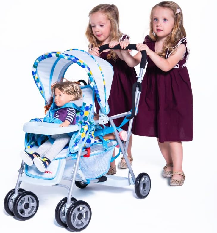 Joovy Toy Caboose Baby Doll Stroller Featuring Reclining Front Seat, Adjustable Footrest, Storage Basket, Extendable Canopy
