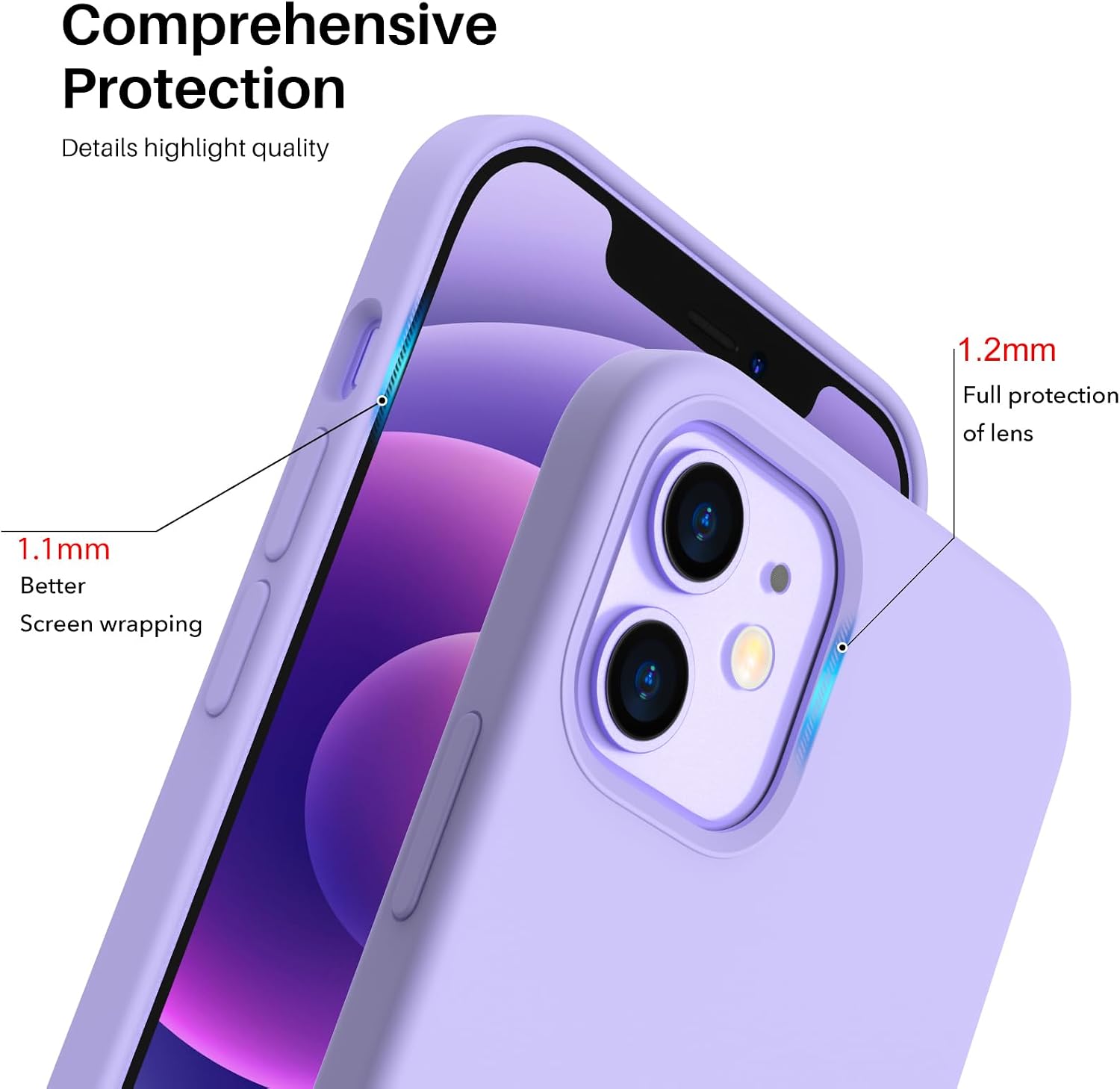 ORNARTO for iPhone 12 Mini Case, Slim Liquid Silicone Cover, Navy Blue