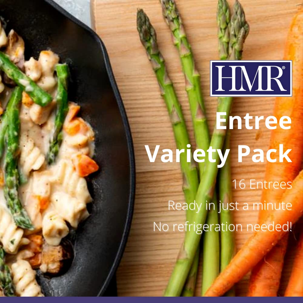 HMR Variety Entrée Meals Pack, 5 Ready-to-Eat Favorites | Entrée Variety Pack – Assorted Ready Meals – Microwave-Friendly – 5 Meals – Shelf Stable