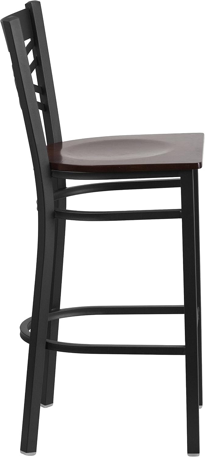 Flash Furniture Hercules Metal Restaurant Barstool, Black | X Back Style, Vinyl Upholstery, Durable Construction, Commercial Use