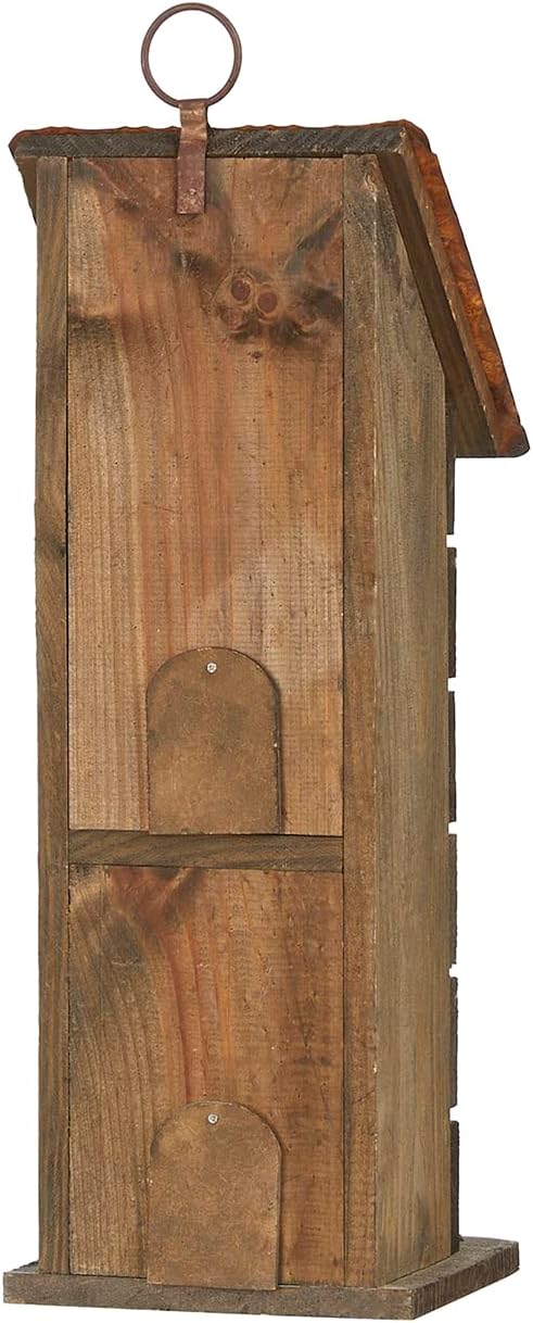 Glitzhome Bird Houses for Outside,10" H Rustic Wooden Bird House Garden Distressed Decorative Birdhouse for Outdoors, Hanging Birdhouse for Bluebird Hummingbird Wren Finch Cardinals Cedar