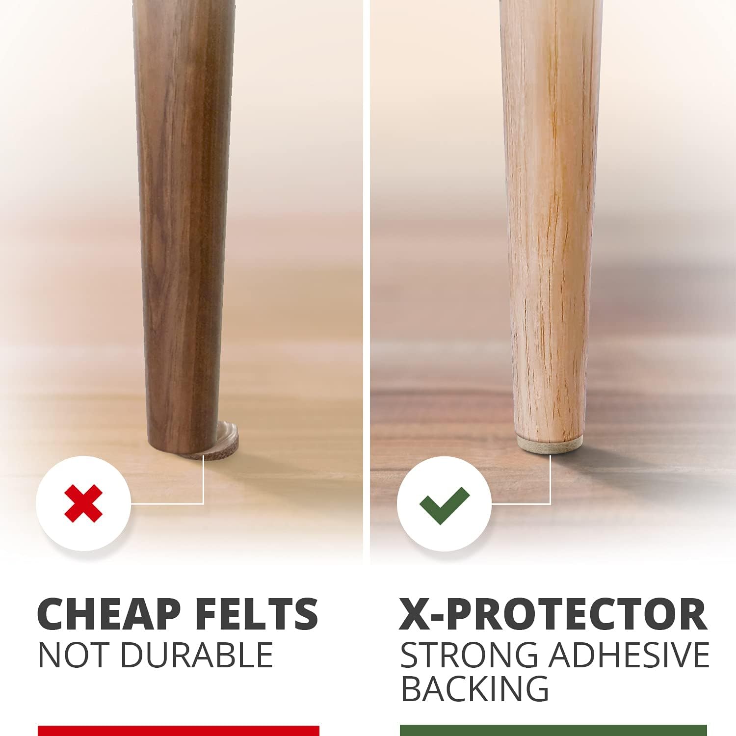 Felt Furniture Pads X-PROTECTOR 133 PCS Premium Furniture Pads - Felt Pads | Furniture Feet Wood Floor Protectors - Protect Your Hardwood & Laminate Flooring! Brown and Beige