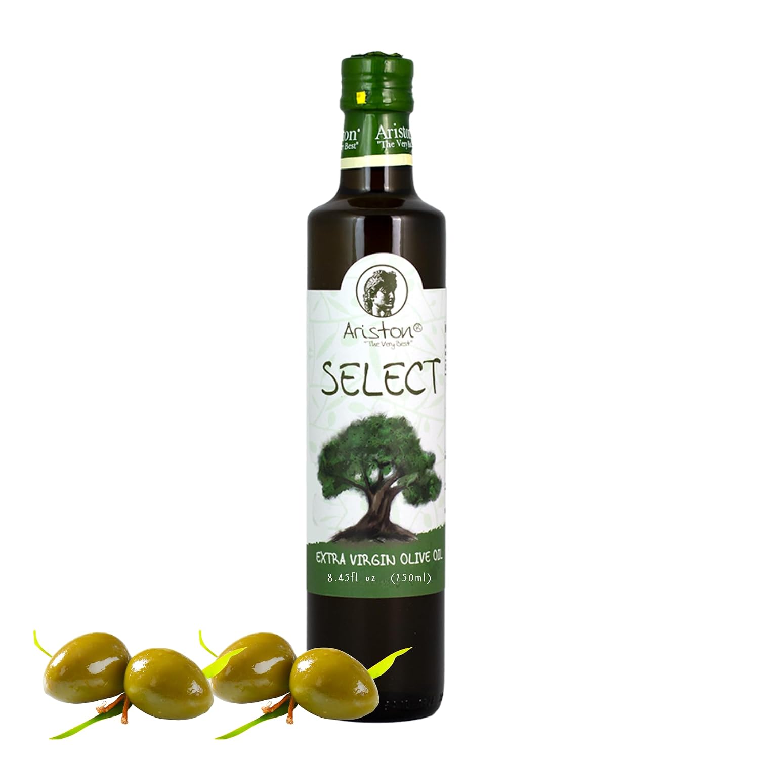 Ariston Organic Greek Olive Oil Extra Virgin, Lemon Infused, 8.45 Fl Oz | Cold Pressed Olive Oil Bottle from Greece for Cooking, Salad Dressing, Marinade & Bruschetta, Everyday Kitchen Use