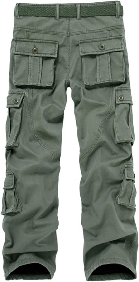 Men's Winter Fleece Lined Military Cargo Pants Casual Outdoor Pants