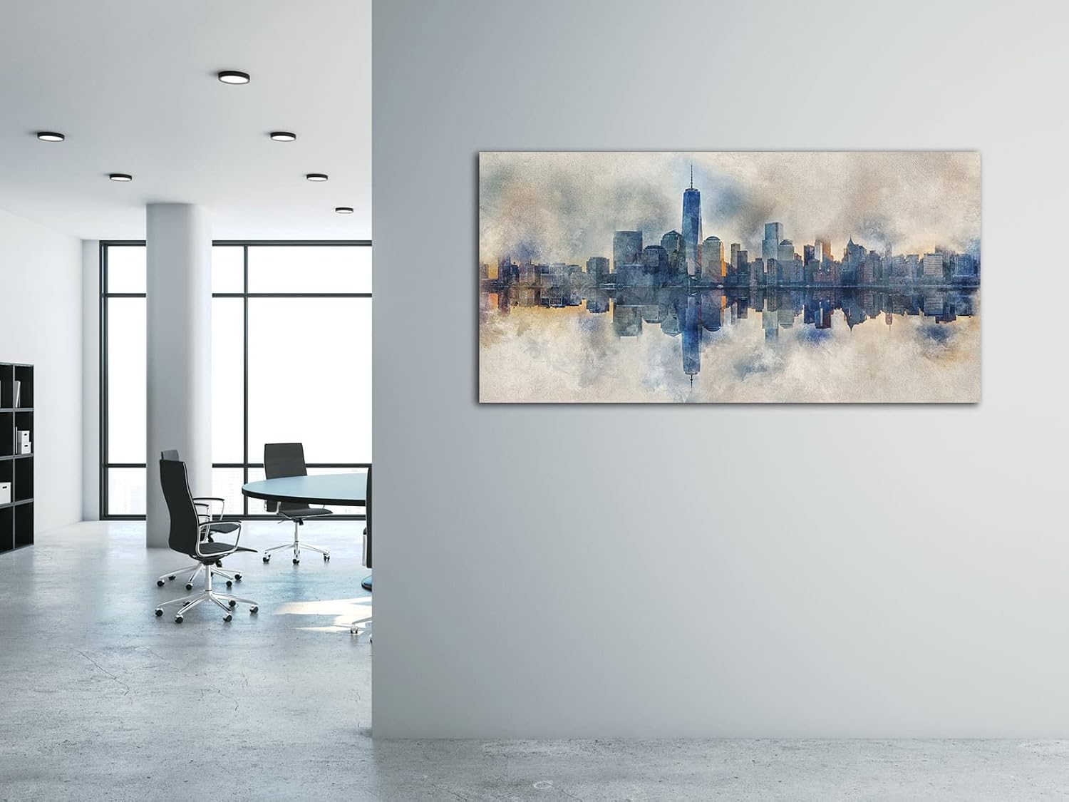 arteWOODS Ocean Wave Canvas Wall Art Beach Sunset Pictures Coastal Nature Artwork Blue Sea Painting Prints for Living Room Bedroom Home Office Decoration 20" x 40"