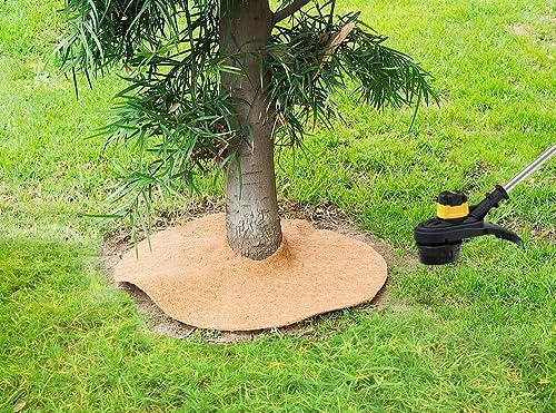 Envelor 20 pcs Coconut Fibers Mulch Ring 4 Inches Tree Protector Mat Coconut Mulch Cover Natural Coconut Fiber Weed Control Rings, Tree Ring Plant Cover for Indoor Outdoor Plants, Pot, Landscaping