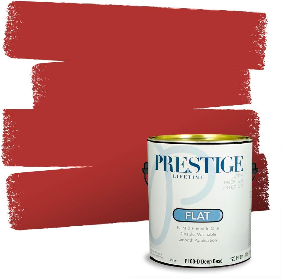 PRESTIGE Paints Exterior Paint and Primer In One, 1-Gallon, Satin, Comparable Match of Sherwin Williams* Real Red*