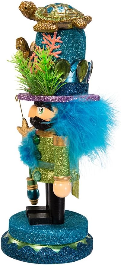 Kurt Adler Hollywood Nutcracker with Sea Turtle Hat, 11-Inch