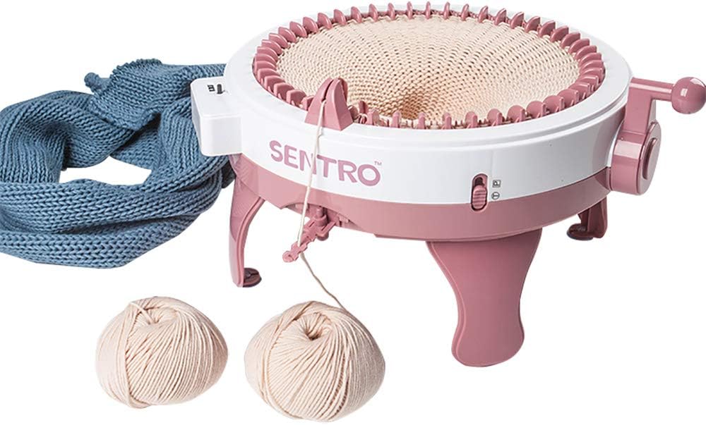 Umootek SENTRO 40 Needles Knitting Machine with Electric Adapter, Knitting Board Rotating Double Loom, Smart Weaving Loom Round Knitting Machines