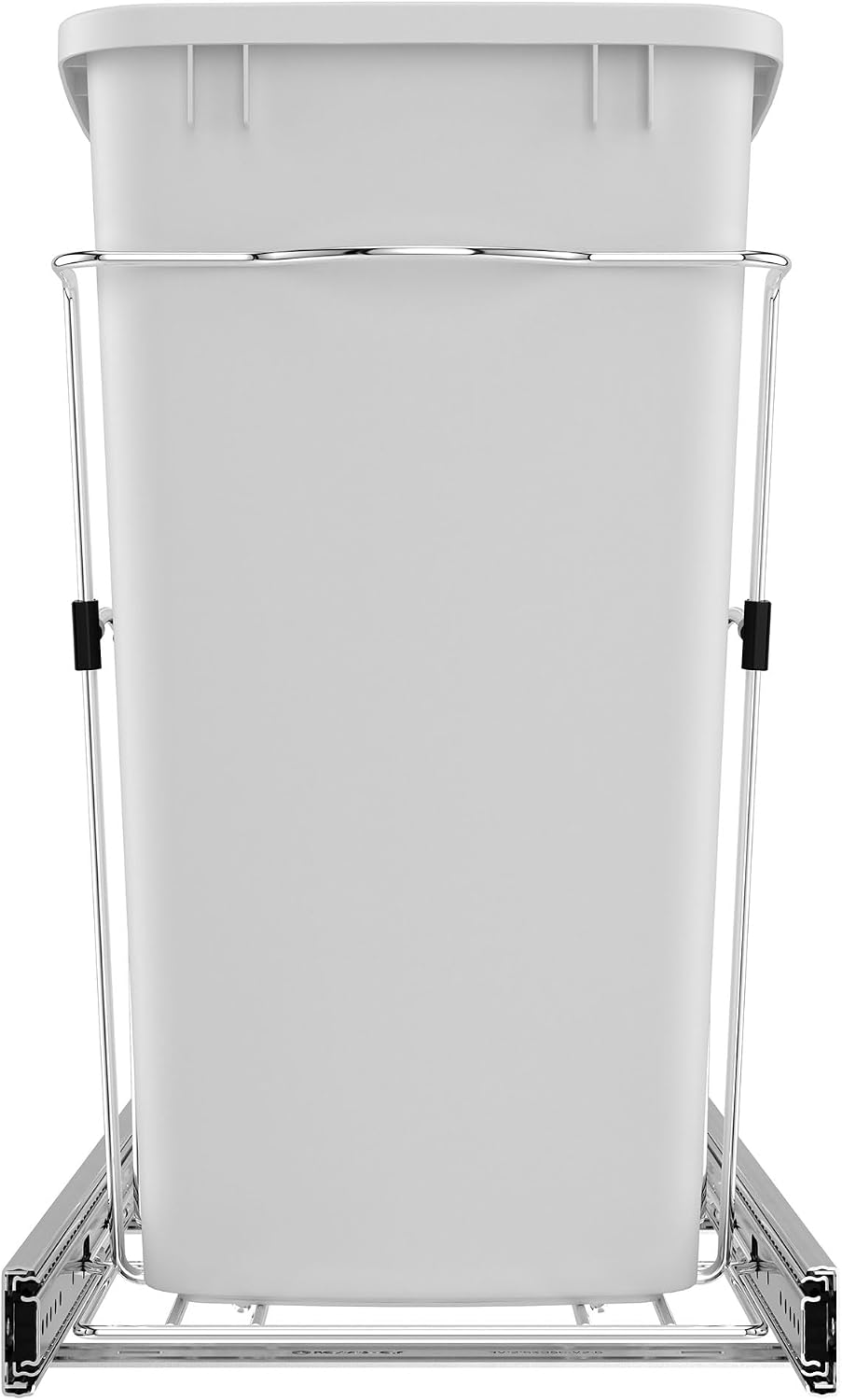 Rev-A-Shelf Pullout Trash Can for Kitchen Cabinets, Black Waste Bin, 35 Qt | Large Capacity Garbage/ Recycling Waste Container, Heavy Gauge Metal Wire Construction w/Full Extension Slides, RV-12KD-18C S