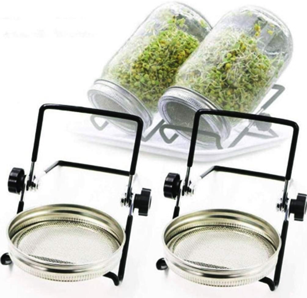 Sprouting Jar Lid (32oz Glass Jars) with 4 Pack Stainless Steel Sprouting Stands for Wide and Wide Mouth Mason Jar for Growing Organic Sprouts