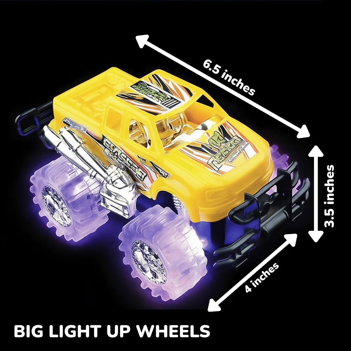 Light Up Monster Trucks for Boys and Girls, Toy Truck Set of 2, Monster Trucks for Boys 3-6 Years Old, Toddler Monster Truck Toys, Light Up Trucks