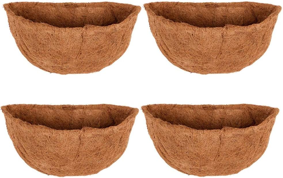 2 PCS Half Round Coco Liner 16" Nature Hanging Wall Basket Liners