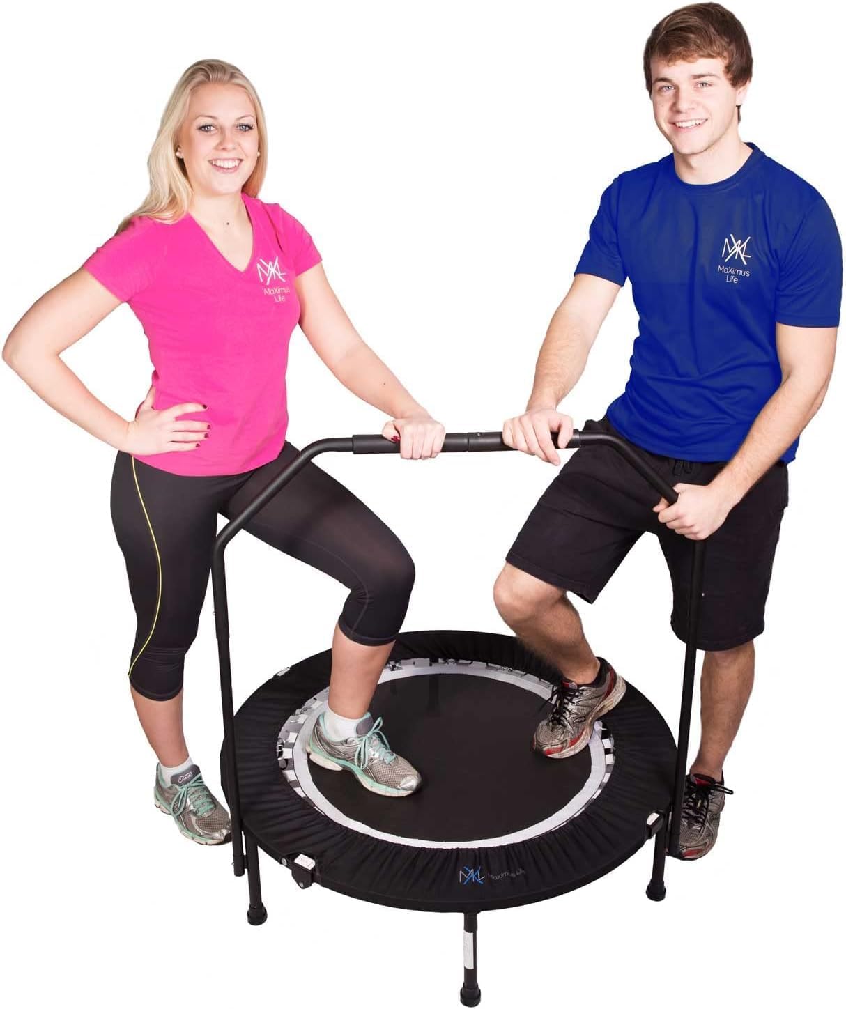 Maximus PRO Folding Rebounder Fitness Trampoline | Voted #1 Indoor Mini Exercise Trampoline for Adults with Bar | Best Home Gym for Fitness & Lose