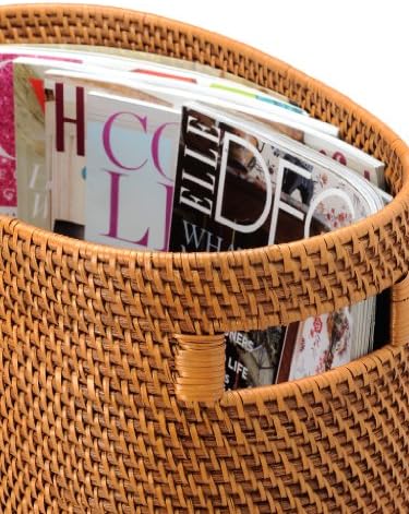 KOUBOO Laguna Rattan Magazine Rack – Stylish Woven Basket for Organizer Books