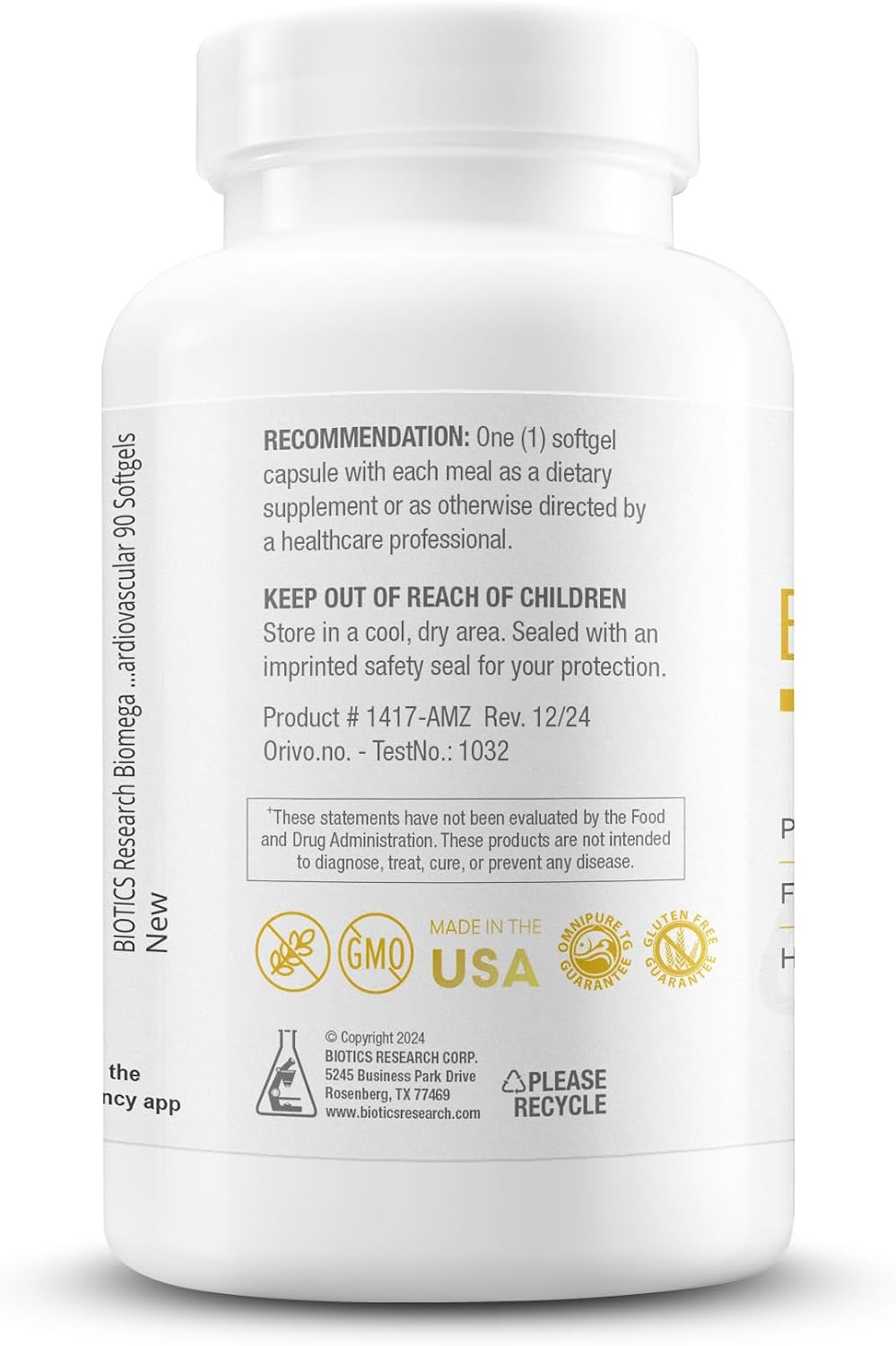 Biotics Research Biomega-1000™ Omega 3 Fish Oil With EPA 529mg / DHA 353mg– Omega-3 Fatty Acids 1000 mg- Highly Concentrated Fish Oil 90 Days