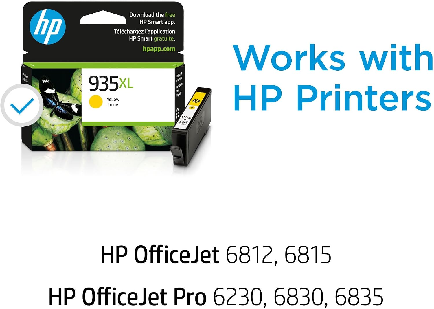 HP Original 935 Cyan, Magenta, Yellow / 934XL Black Ink Cartridges (4-Pack) | Works OfficeJet 6810; OfficeJet Pro 6230, 6830 Series | N9H66FN