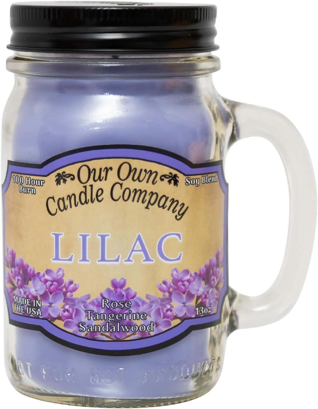Balsam Pine Scented Mason Jar Candle, Our Own Candle Company, 13 oz | Clean, fresh Balsam-pine-tree scent; soy blend wax; lead-free wick with patented straightener; long lasting
