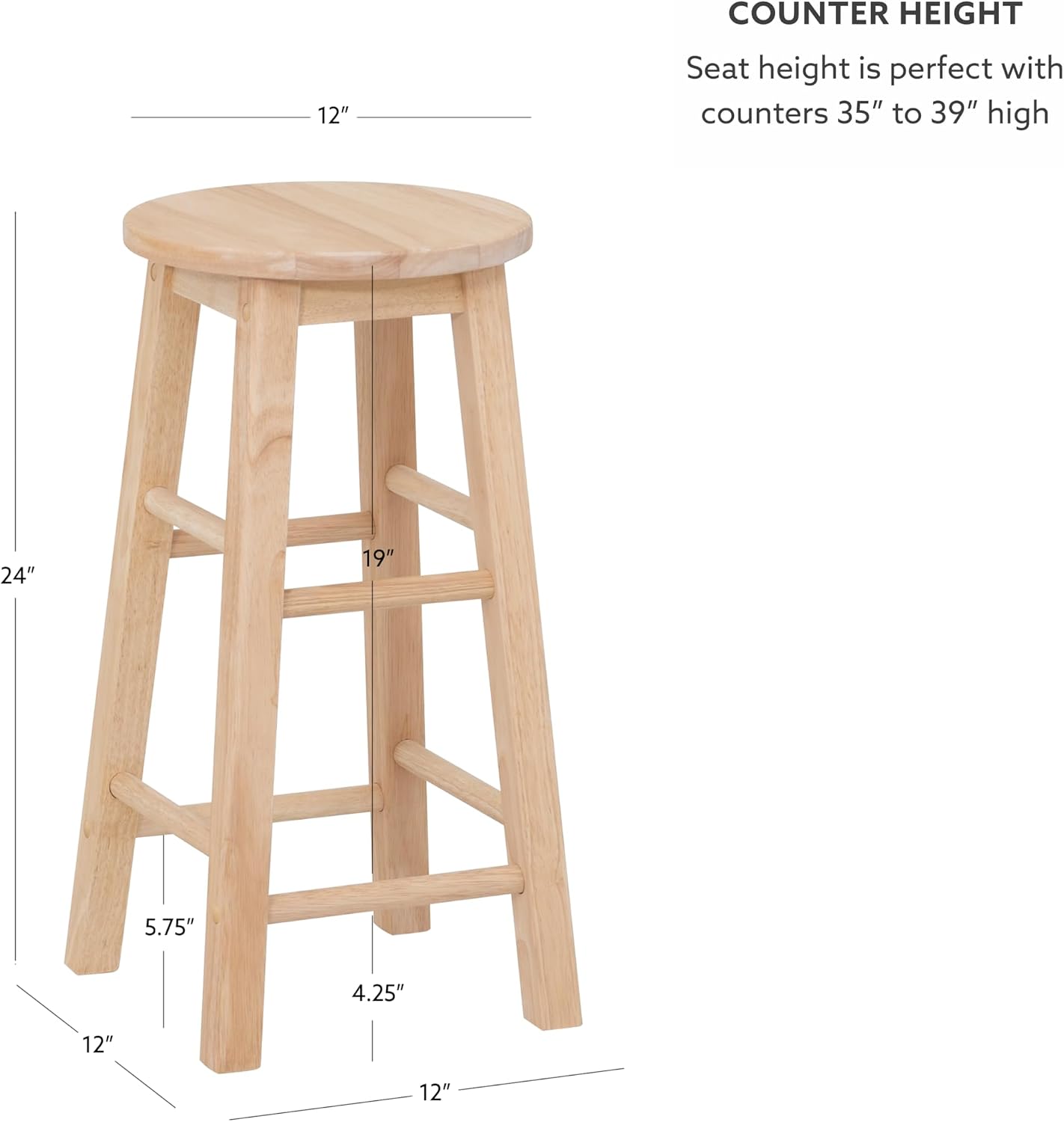 Linon 29-Inch Barstool With Round Seat