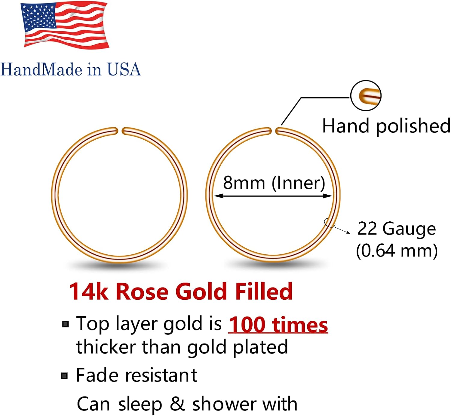 Small Gold or Sterling Silver Huggie Hoop Earrings for Women Cartilage Nose Helix Tragus