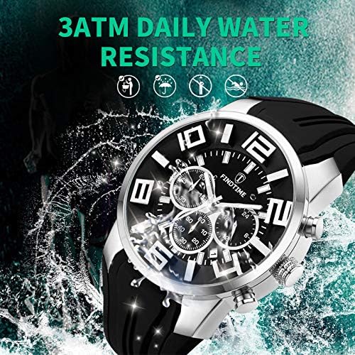 findtime Mens Sport Watches for Men Reloj para Hombre Colorful Cool Unique Analog Stylish Wrist Watch Chronograph for Running Training Stopwatch