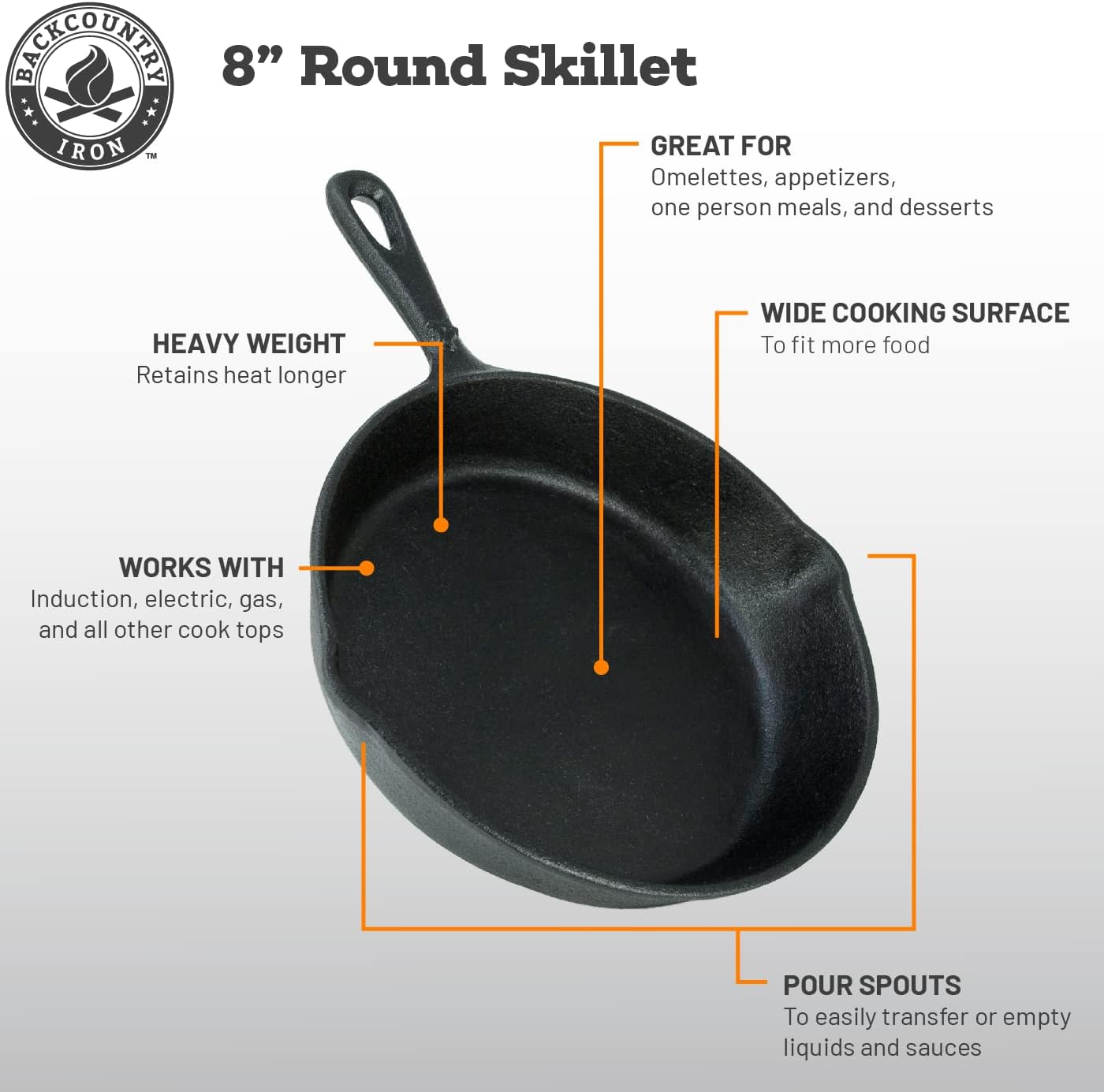 12 Inch Round Large Pre-Seasoned Cast Iron Skillet