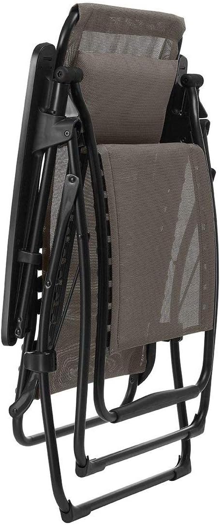 Lafuma Futura Series Patio and Poolside Zero Gravity Outdoor Lounge Recliner Chair with Adjustable and Removable Headrest, Moss Green