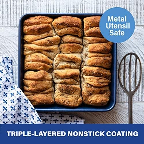 Granitestone Blue Nonstick 9.7in x 5.75in x 2.8in Loaf Pan, Oven Safe up to 500F, Dishwasher Safe