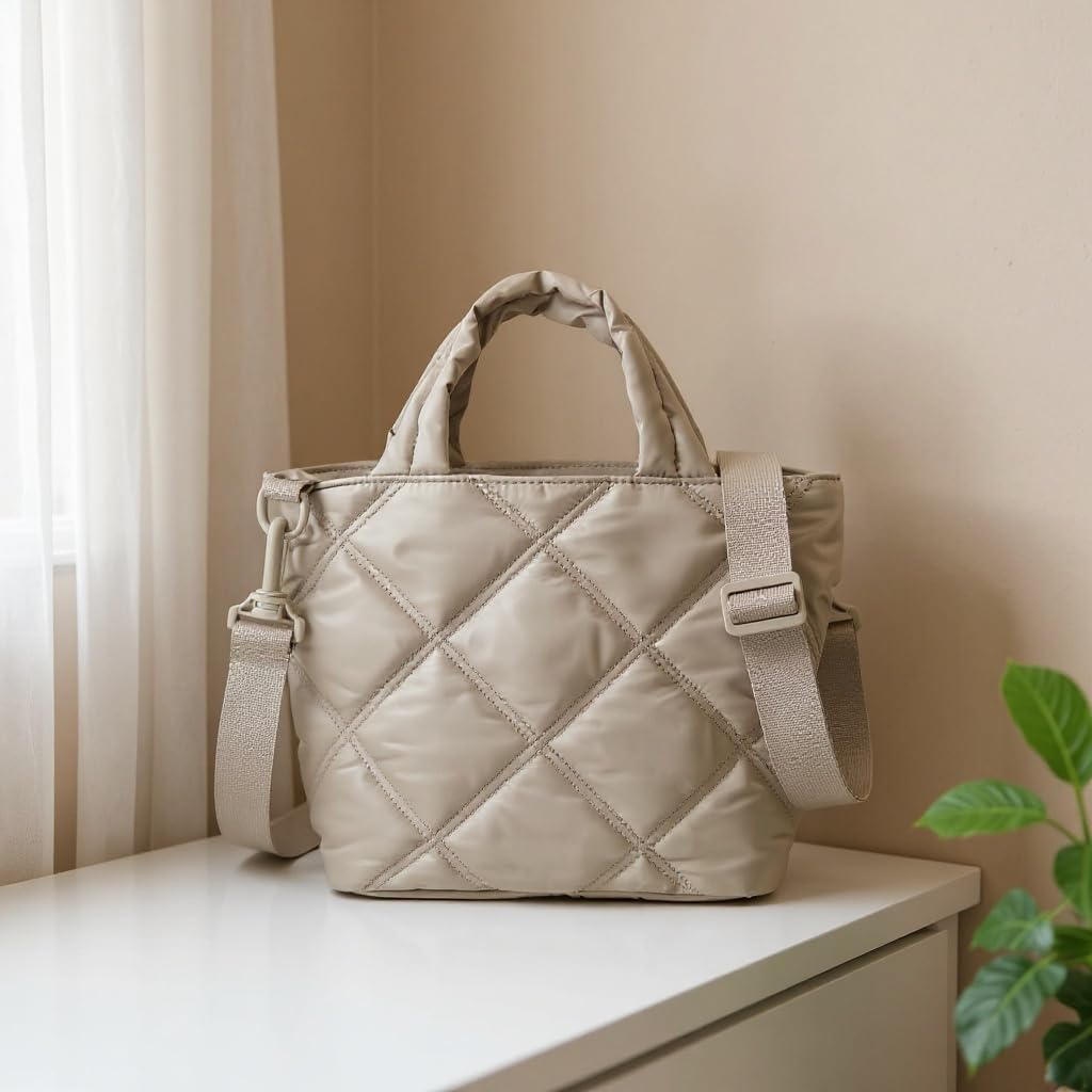 BAGSMART Crossbody Bags for Women, Lightweight Purses for Women, Quilted Puffer Tote Handbags for Daily Use,Shop,Travel