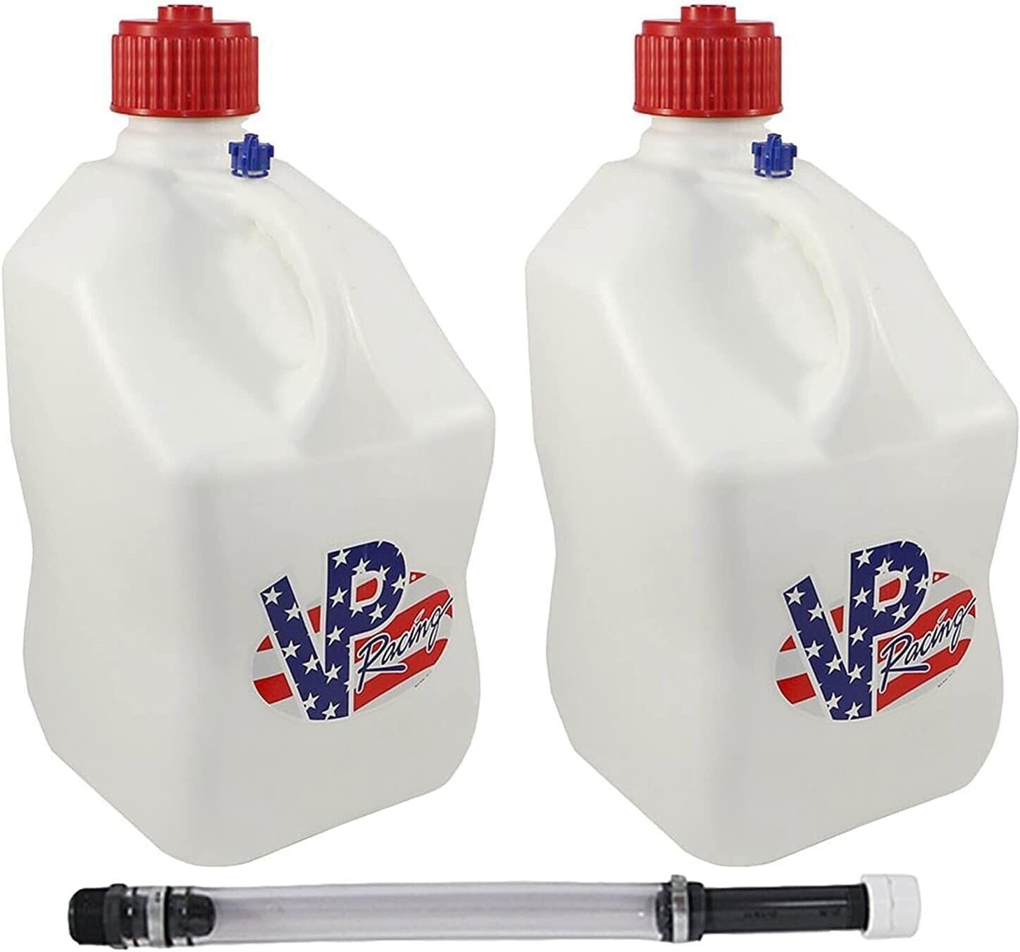 VP Racing 35221-CA, 5.5 Gallon Square Motorsport Jug Patriotic with 14" Standard Hose (2 Pack)