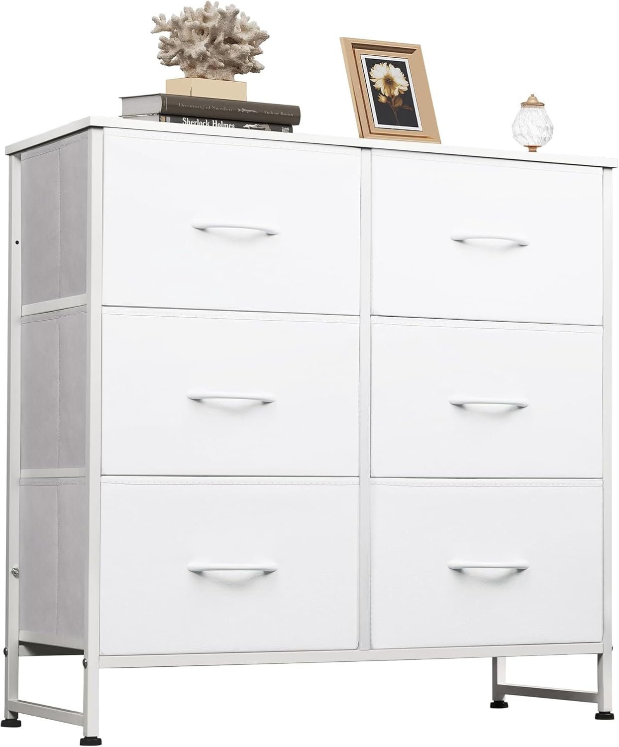 WLIVE Dresser for Bedroom with 6 Drawers, Light Grey