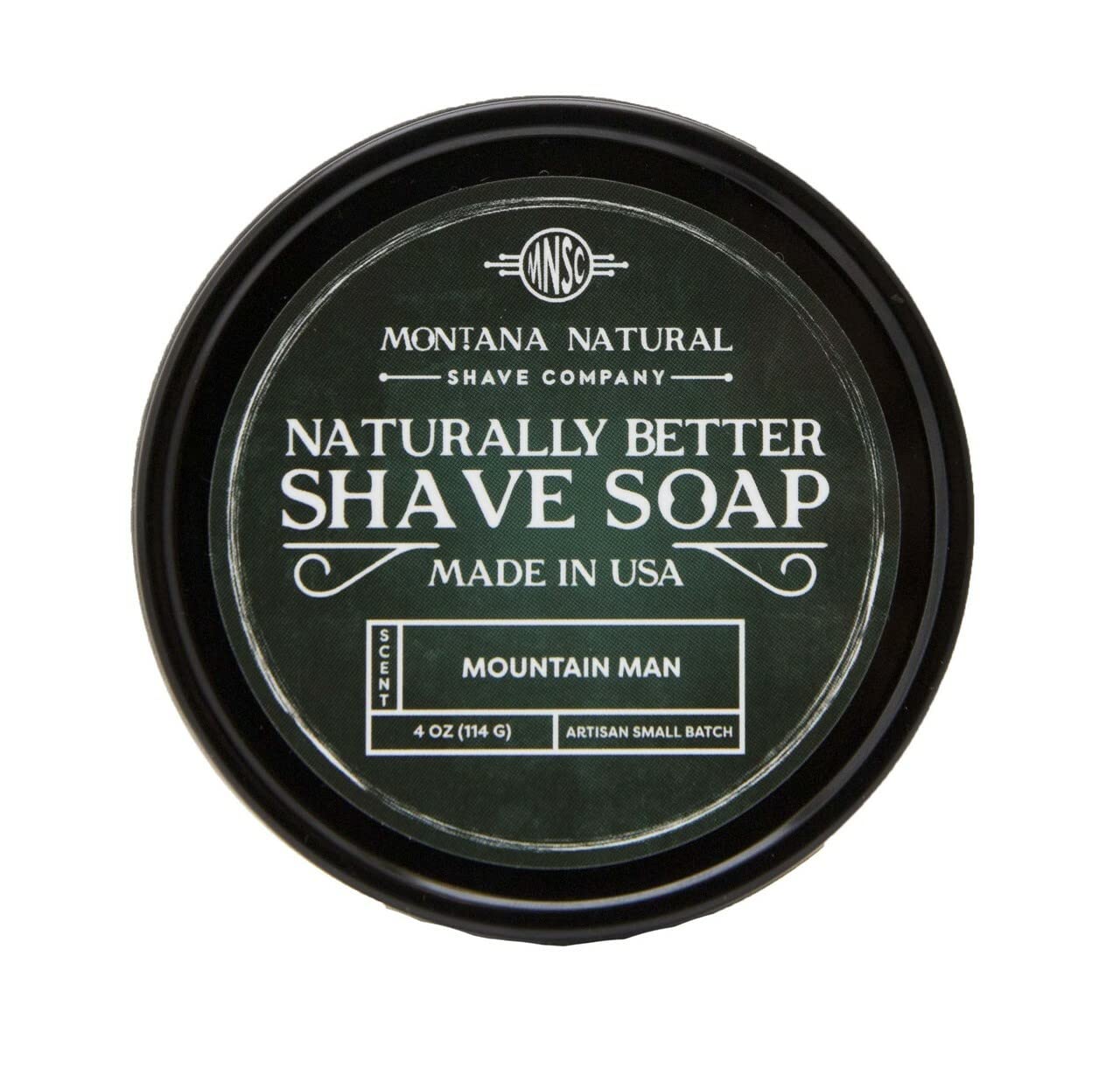 MNSC Mountain Man Artisan Small Batch Shave Soap for a Naturally Better Shave - Smooth Shave, Hypoallergenic, Prevent Nicks, Cuts, and Razor Burn