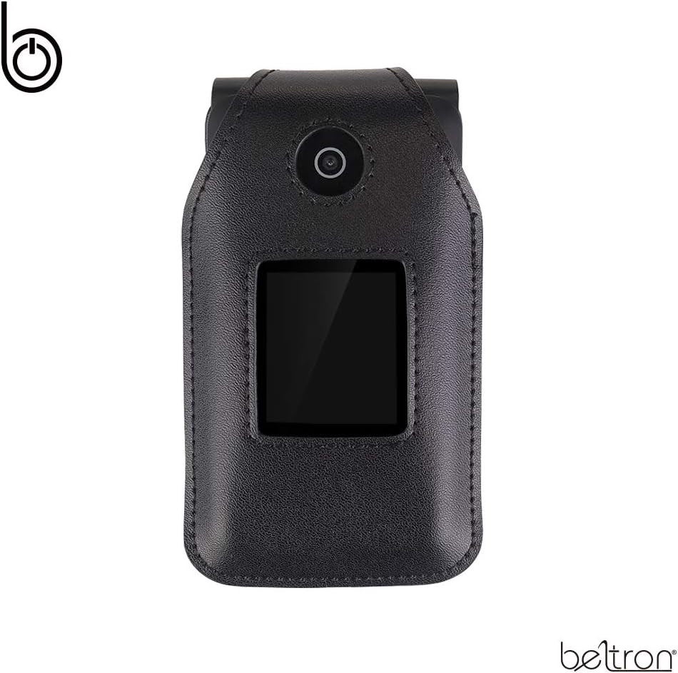 BELTRON Fitted Leather Case for Coolpad Snap 3312A Flip Phone (Boost Mobile, Sprint, T-Mobile, Virgin Mobile) Features: Rotating Belt Clip