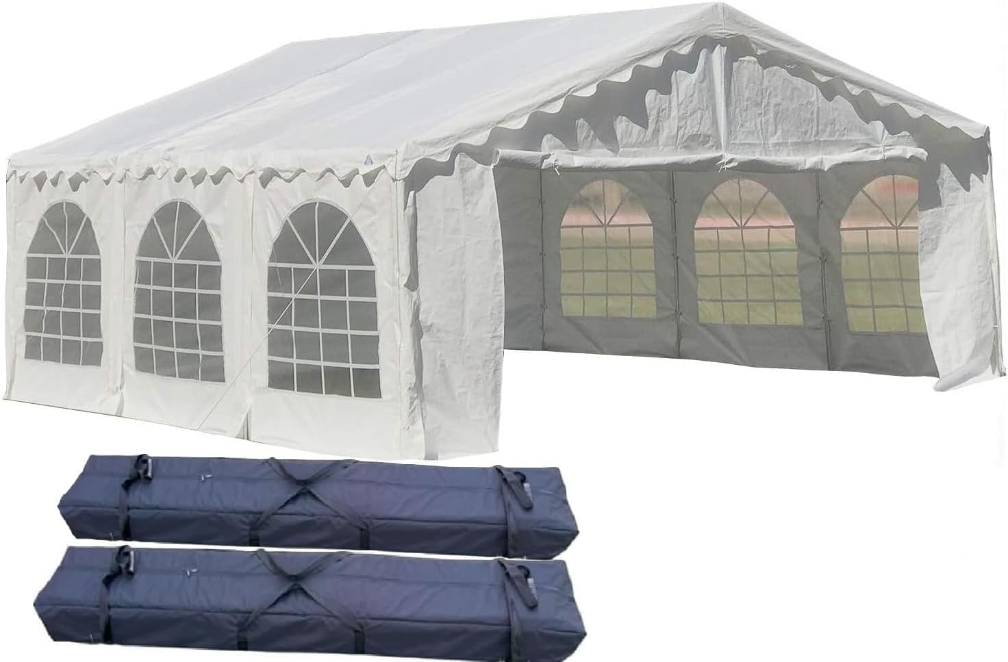 DELTA 26'x16' Budget PE Party Tent + (2) Long Bags + (1) Short Bag, Tents for Parties, Canopy Carpas para Fiestas,Wedding Event Tents for Outdoor Events (B Model)