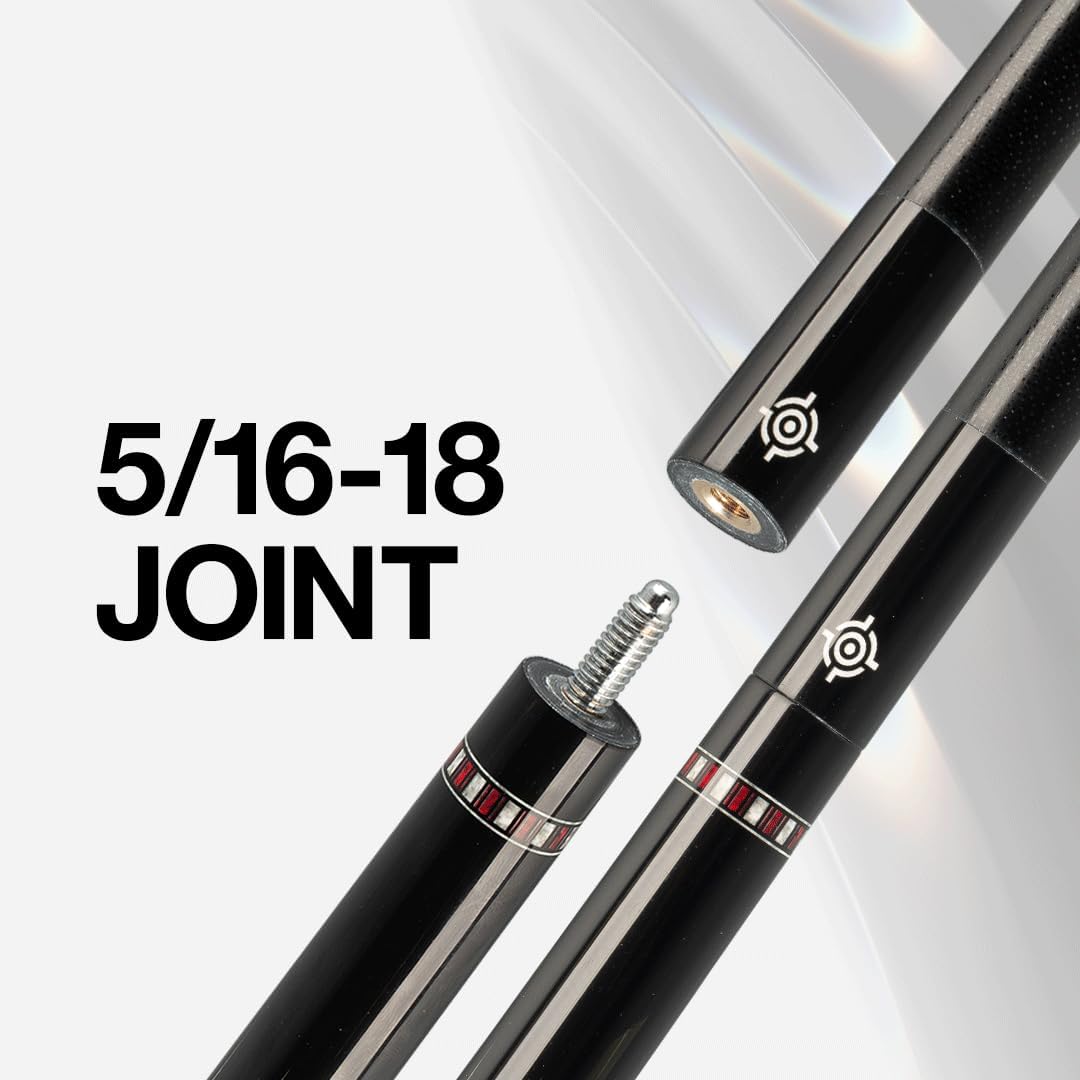 CUEBOTS Glass Fiber Cue, Glass Fiber House Cue Stick, Club Cue, Cue for Beginners, Durable Uni-QR, 3/8-10, 5/16-18 Joint, Long Lasting Glassfiber Shaft, 7-Layer Microfiber Tip