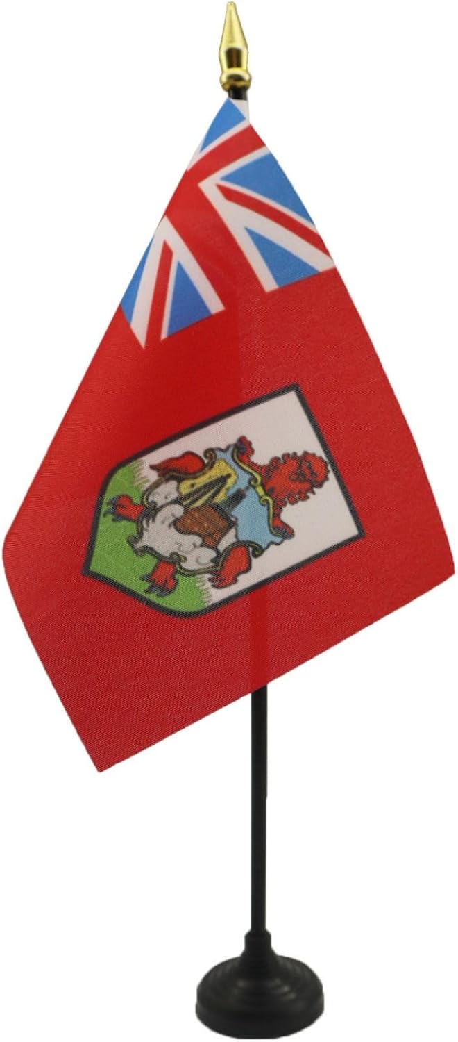 AZ FLAG Nicaragua Table Flag 4x6 in 100D Polyester Plastic Base | Indoor use Nicaraguan 15x10 cm desk flag stitched finish with reinforced edges with plastic pole and gold finial