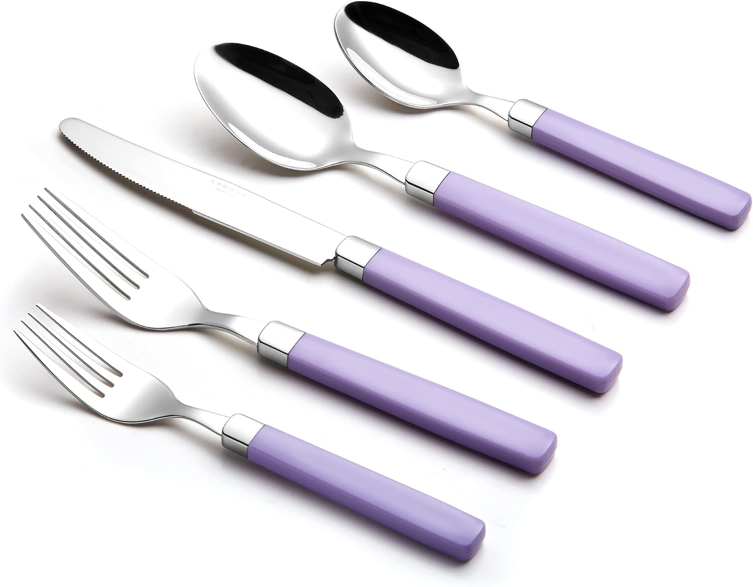 ANNOVA Silverware Set Stainless Steel Colorful Tableware Kitchen Flatware Set Utensils, Includes Dinner Knives, Forks, Spoons