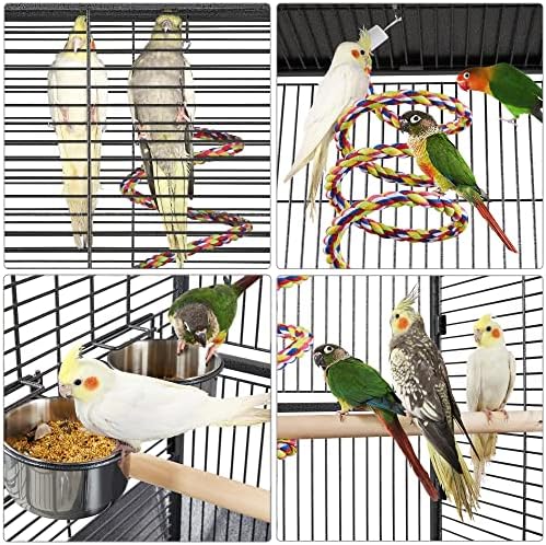Yaheetech Wrought Iron Bird Cages, Play Top Large Aviary with Stand for Cockatiel Parrot Sun Parakeet Conures Lovebird Budgie Finch African Grey White, 61-inch