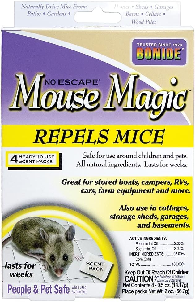 Bonide Mouse Magic Mouse Repellent Scent Packs, 4 Packs