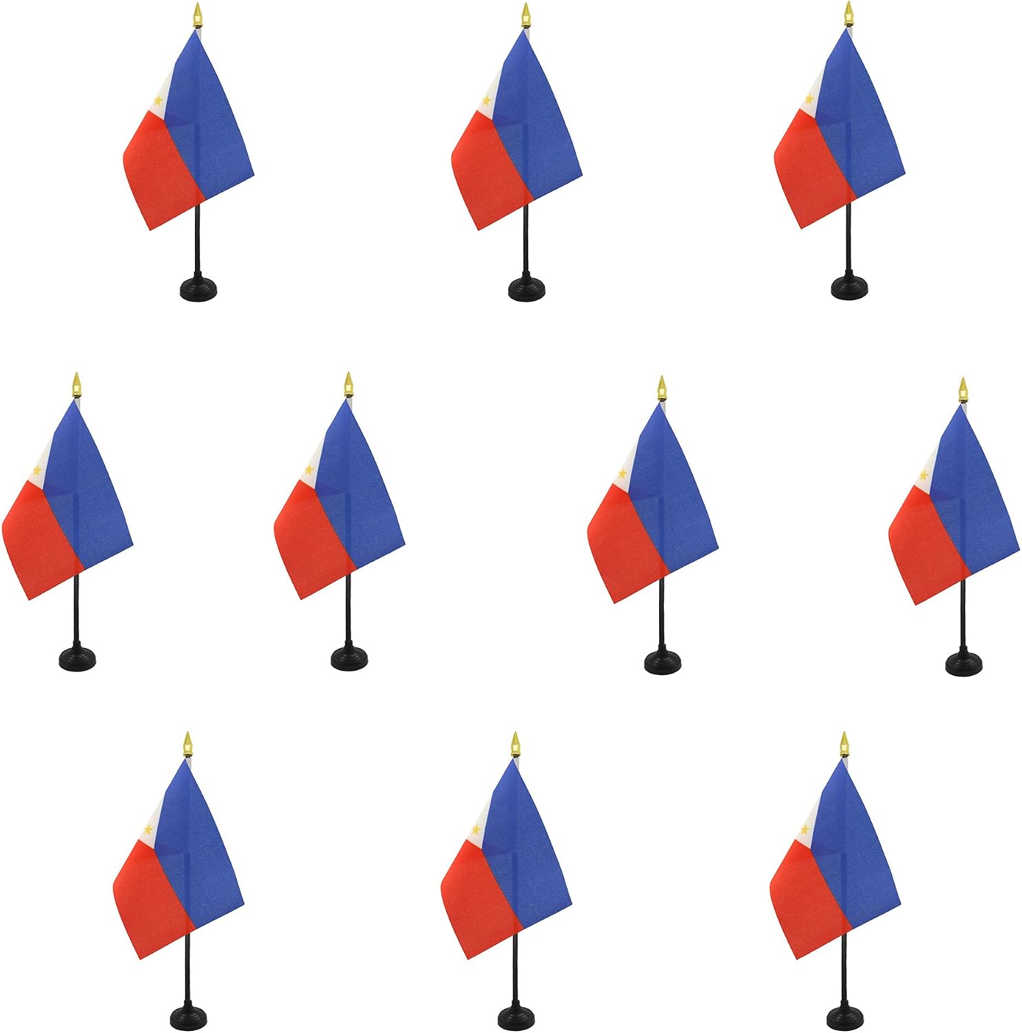 AZ FLAG Nicaragua Table Flag 4x6 in 100D Polyester Plastic Base | Indoor use Nicaraguan 15x10 cm desk flag stitched finish with reinforced edges with plastic pole and gold finial