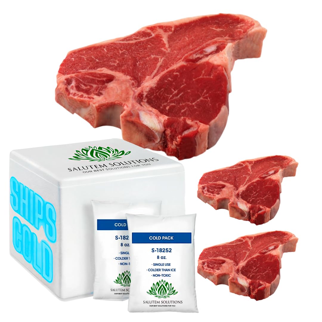 Salutem Vita - Beef Porterhouse Steak Bone In, 2.7 lb (actual weight may vary within 5%) - Pack of 3