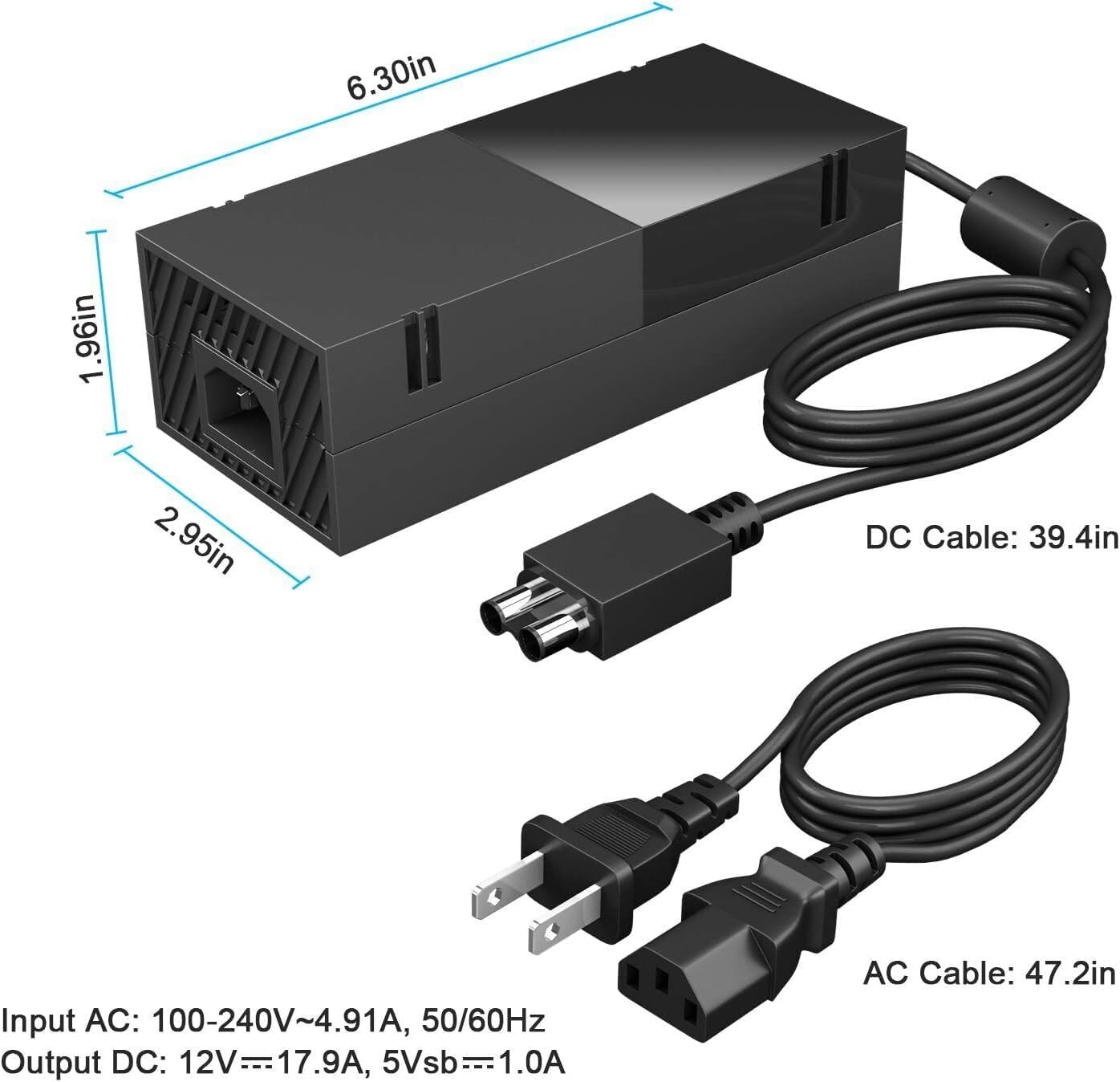 Power Supply for Xbox One, Lyyes Xbox one Power Brick Fast Charger 100-240V Updated Version