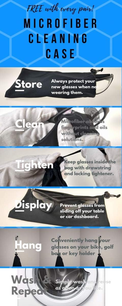 Bikershades Motorcycle Safety Riding Goggles Men Women. Polarized Lens, Smoke, Mirrored Blue or Orange, Clear Yellow Lenses