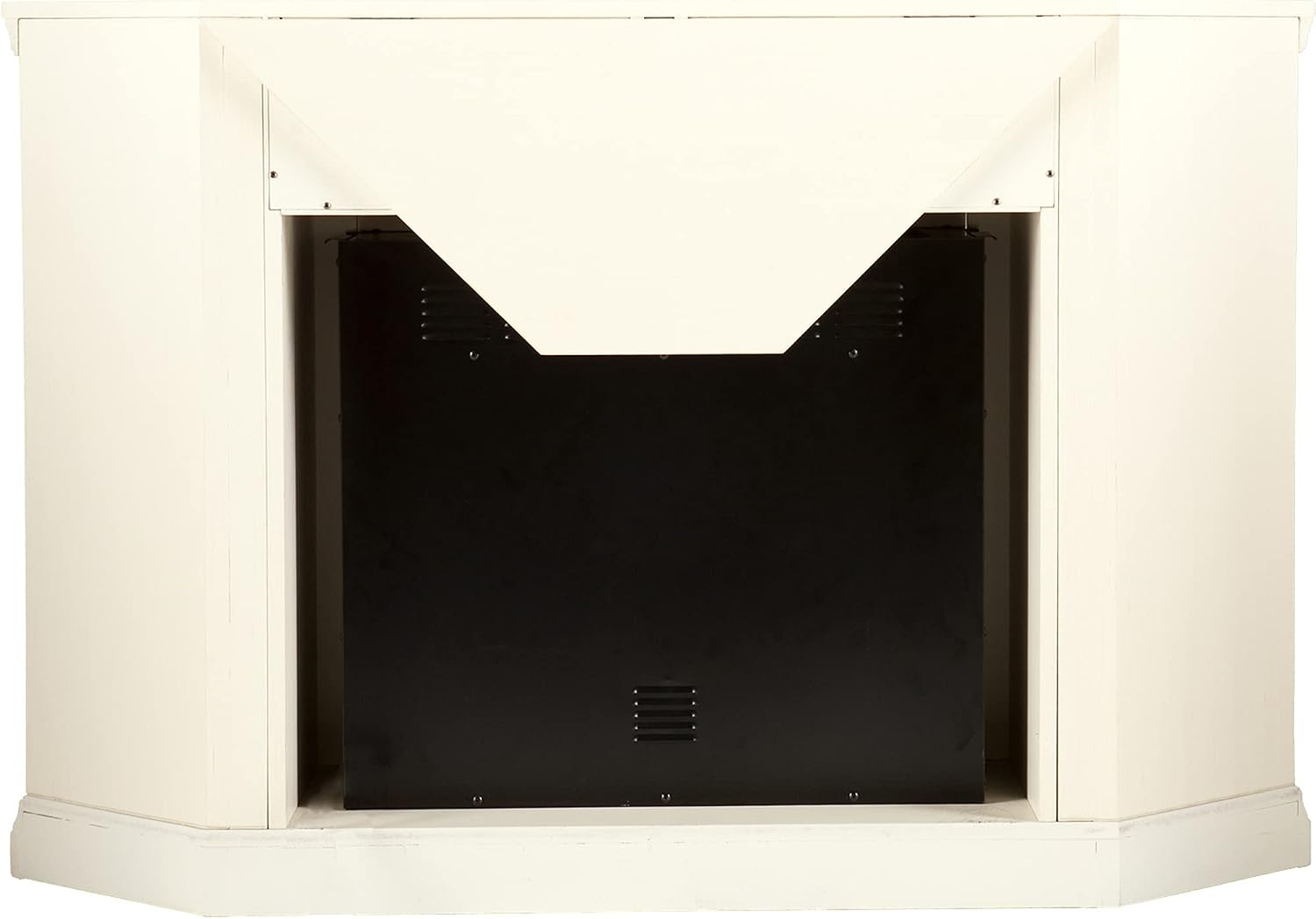 SEI Furniture Claremont Convertible Corner Electric Fireplace Media Stand with Storage, Black