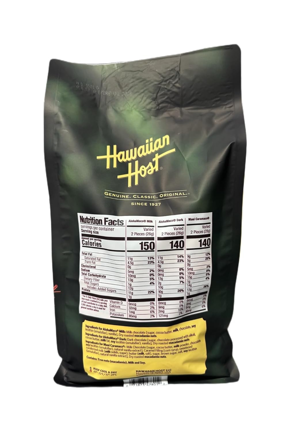 Hawaiian Host Paradise Collection - Paradise Delights Assorted Chocolate Macadamia Nuts - 47 Oz Bag