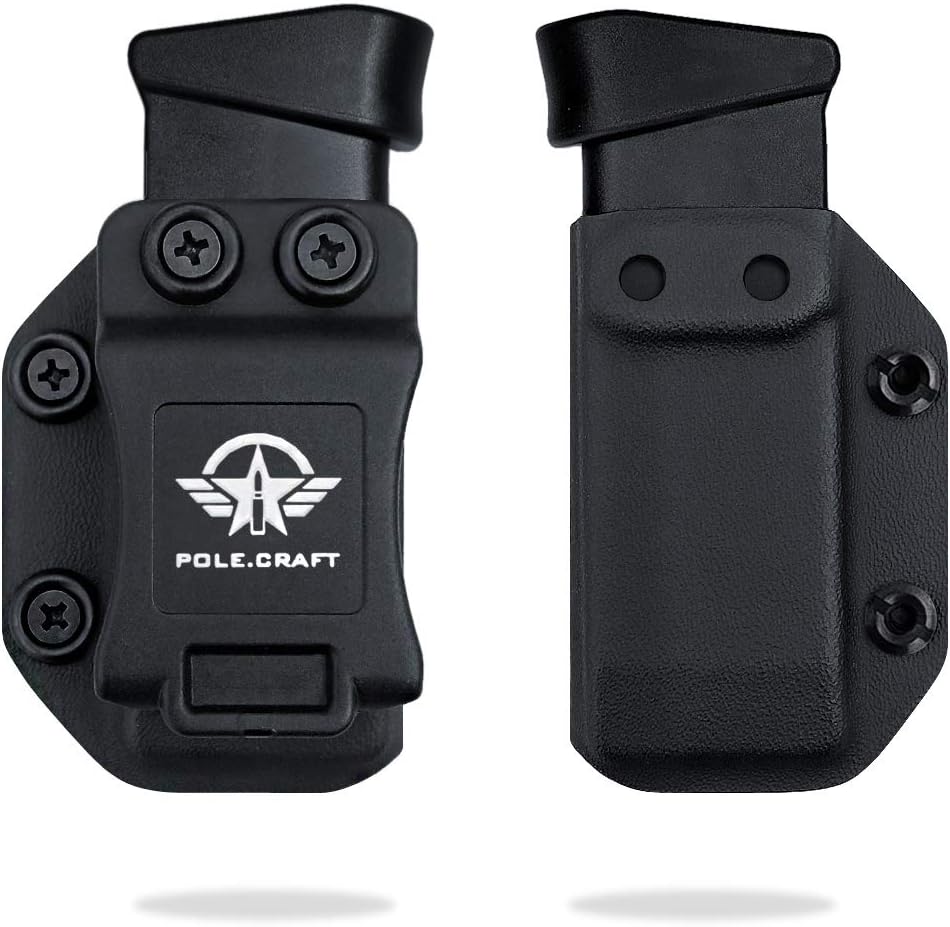 POLE.CRAFT IWB/OWB Magazine Holster Kydex - Mag Carrier Fits: 9mm .40 Double Stack / 9mm .40 Single Stack - P365 1911 Glock 19 19X 17 26 27 28 43 22
