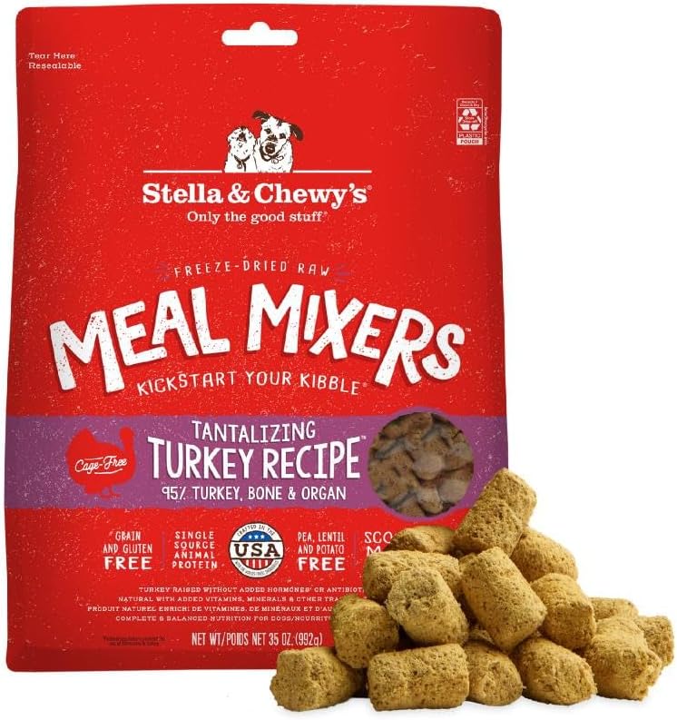 Stella & Chewy's Freeze-Dried Raw Chicken Meal Mixers- Dog Food Topper and Mixer - Made with 95% Cage-Free Chicken, Organs & Bone - Perfect for Picky Eaters - Grain-Free - 3.5oz