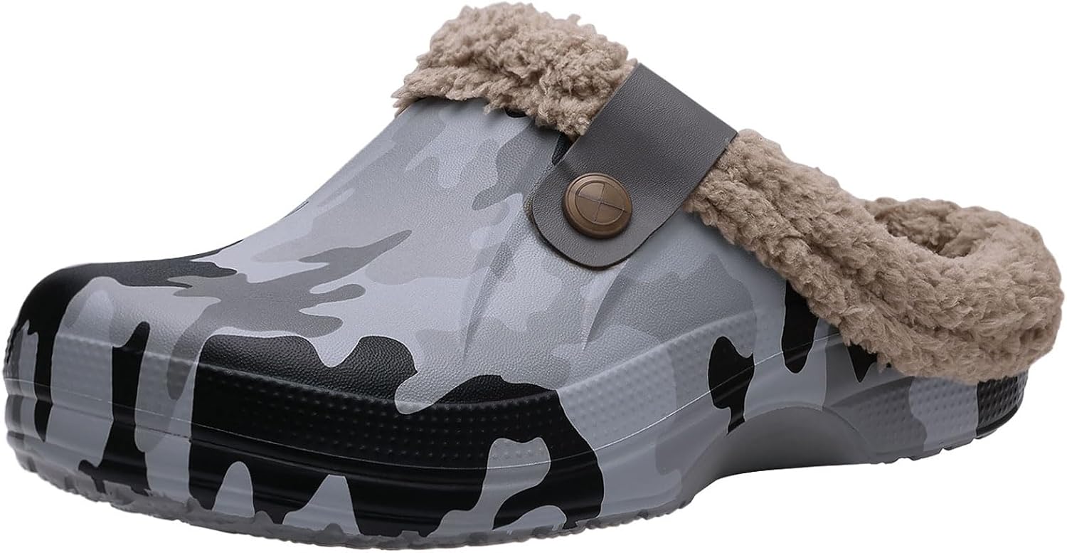 Beslip Fur Lined Clogs for Women & Men Fuzzy Slippers with Memory Foam